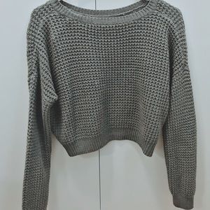 Knitted Long sleeves Cropped Top
